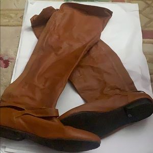 Plus size high Leather boots